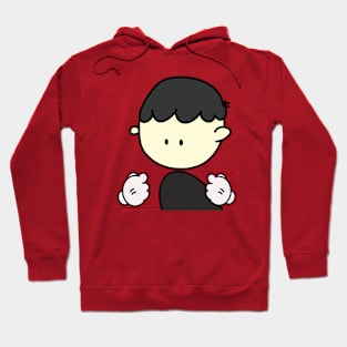 Minimal cartoon ordinary man, plain cute design Hoodie